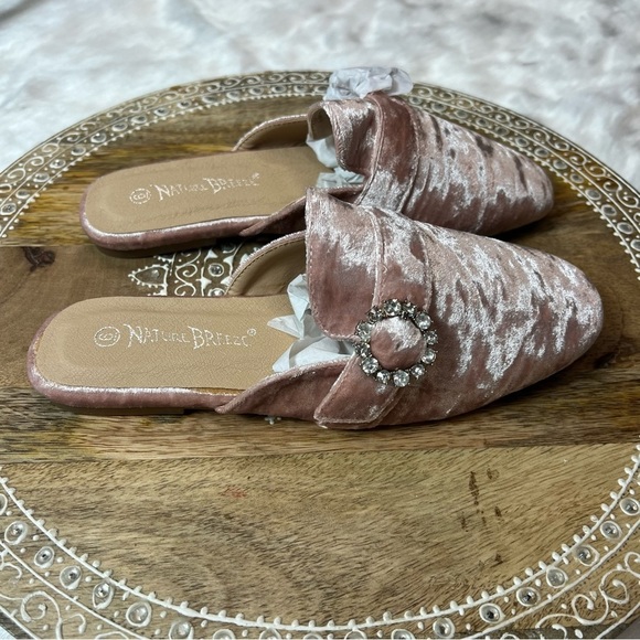 NWT Nature Breeze Slip on Women's Faux Velvet Mules - Picture 10 of 11